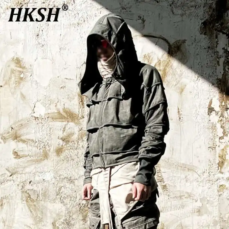 HKSH Spring New Men Tide Punk Waste Land Hoodies Hierarchical 3D Cutting Dyeing Sweatshirt Spliced Cotton Techwear Coats HK4351
HKSH Spring New Men Tide Punk Waste Land Hoodies Hierarchical 3D Cutting Dyeing Sweatshirt Spliced Cotton Techwear Coats HK4351