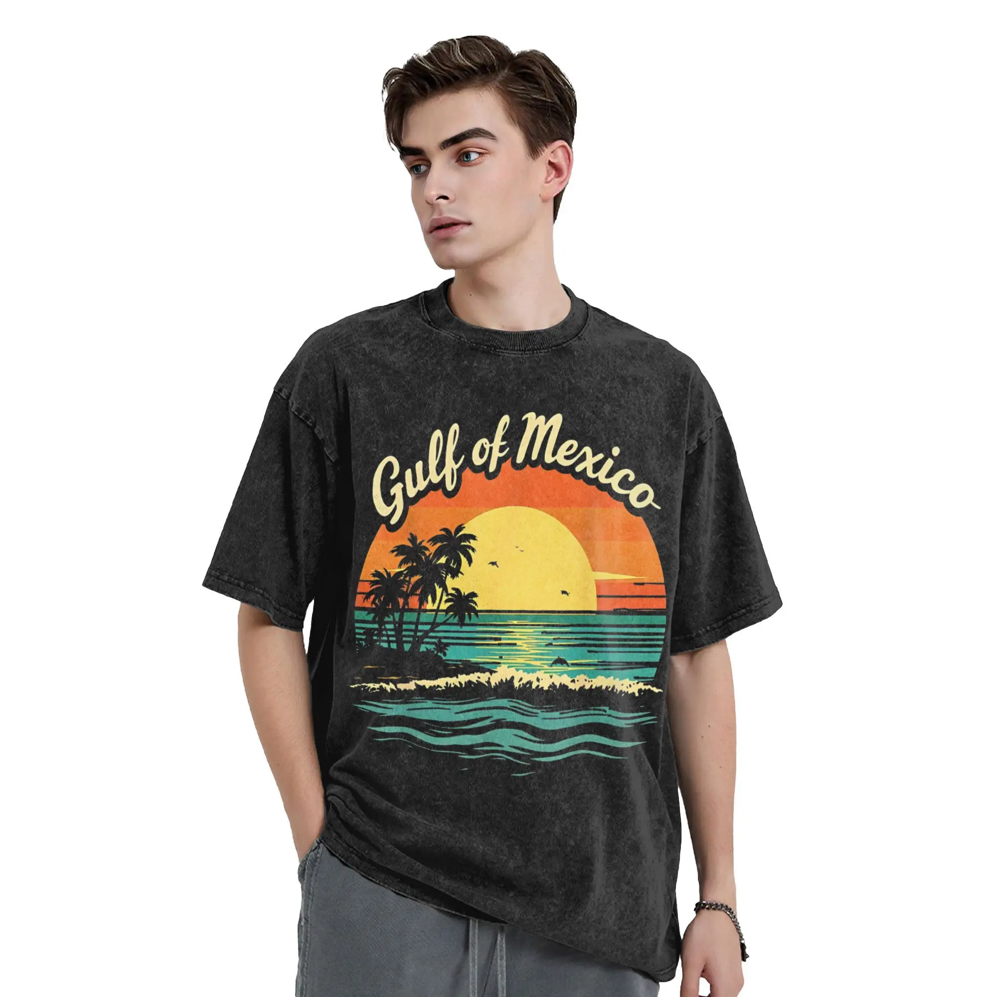 Промытые футболки Gulf Of Mexico Beach Palms, летние каникулы, новинка, футболки High Street, топы из 100% хлопка с принтом, футболки для мужчин и женщин
Промытые футболки Gulf Of Mexico Beach Palms, летние каникулы, новинка, футболки High Street, топы из 100% хлопка с принтом, футболки для мужчин и женщин