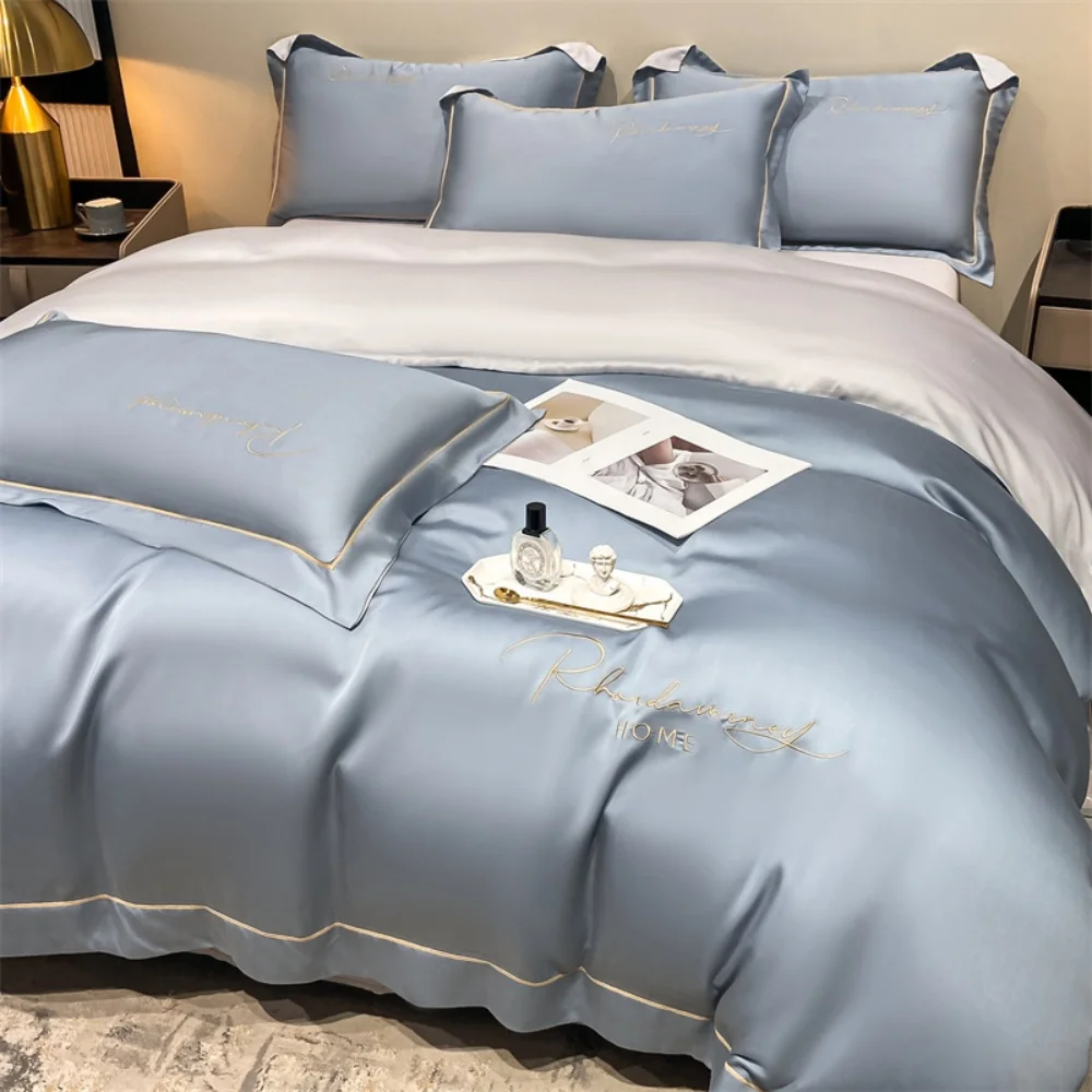 Light Luxury Ice Silk Four-Piece Set Silky Smooth Sleeping Naked High-End Summer Duvet Cover Bed Sheet Pillowcases Bedding Set
Light Luxury Ice Silk Four-Piece Set Silky Smooth Sleeping Naked High-End Summer Duvet Cover Bed Sheet Pillowcases Bedding Set