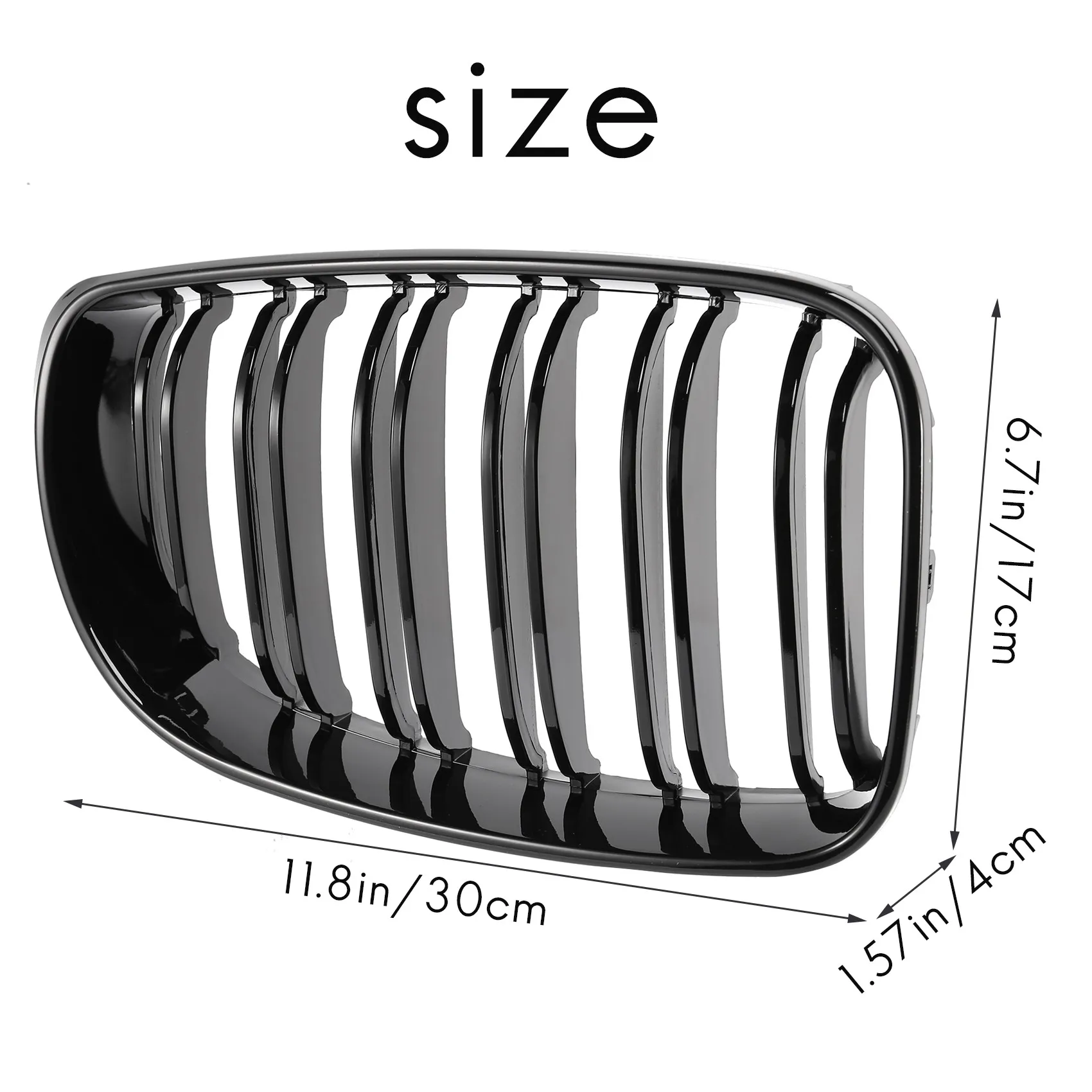 Glossy Black Dual Slats Front Kidney Grille Grill Replacement For BMW E81 E87 E82 E88 120I 128I 130I 135I Selected 2007-2011
Glossy Black Dual Slats Front Kidney Grille Grill Replacement For BMW E81 E87 E82 E88 120I 128I 130I 135I Selected 2007-2011