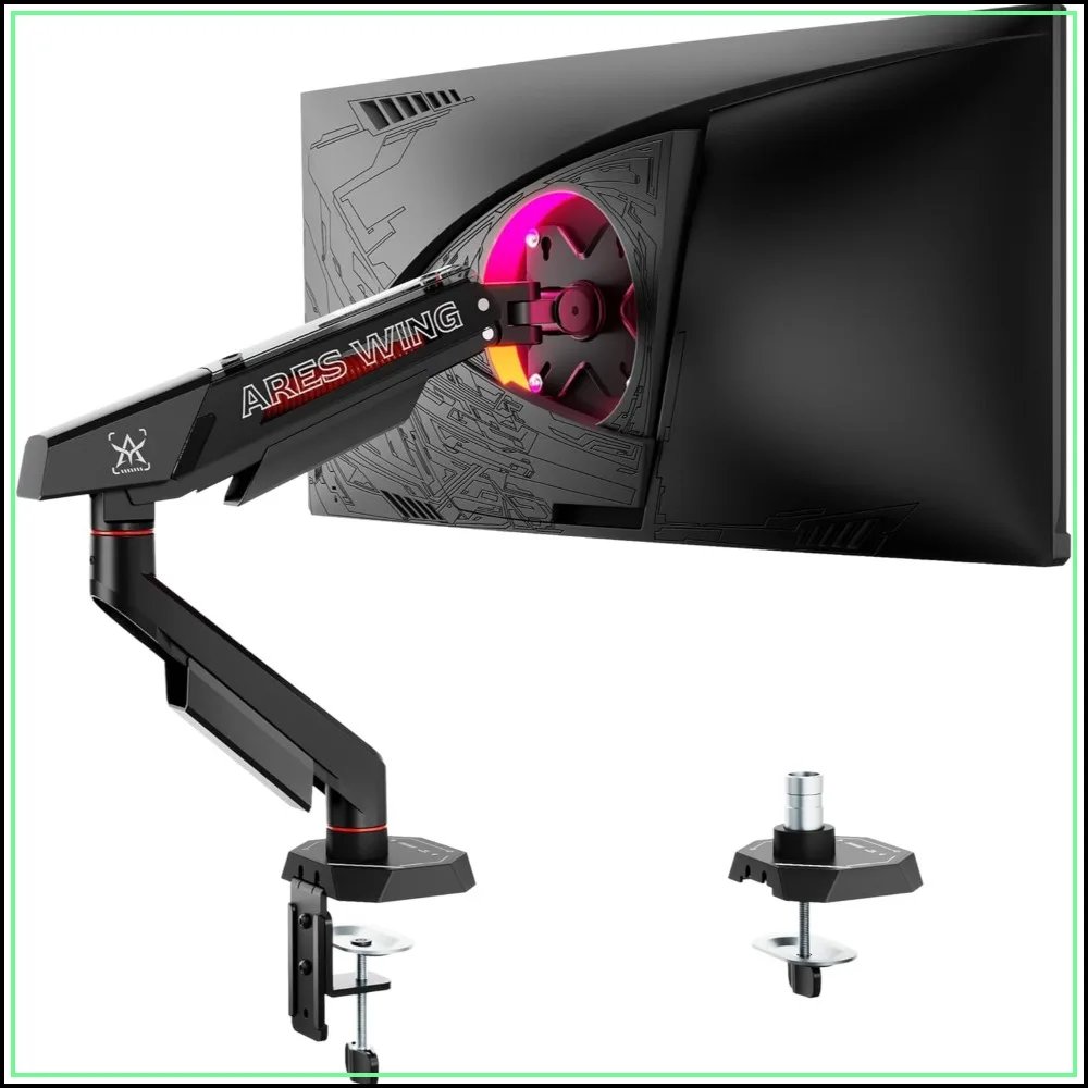 Single Monitor Arm for 17-40" Flat/Curved Screens Up to 26.5lbs, Fully Adjustable, C-Clamp & Grommet, VESA 75/100, Black
Single Monitor Arm for 17-40" Flat/Curved Screens Up to 26.5lbs, Fully Adjustable, C-Clamp & Grommet, VESA 75/100, Black