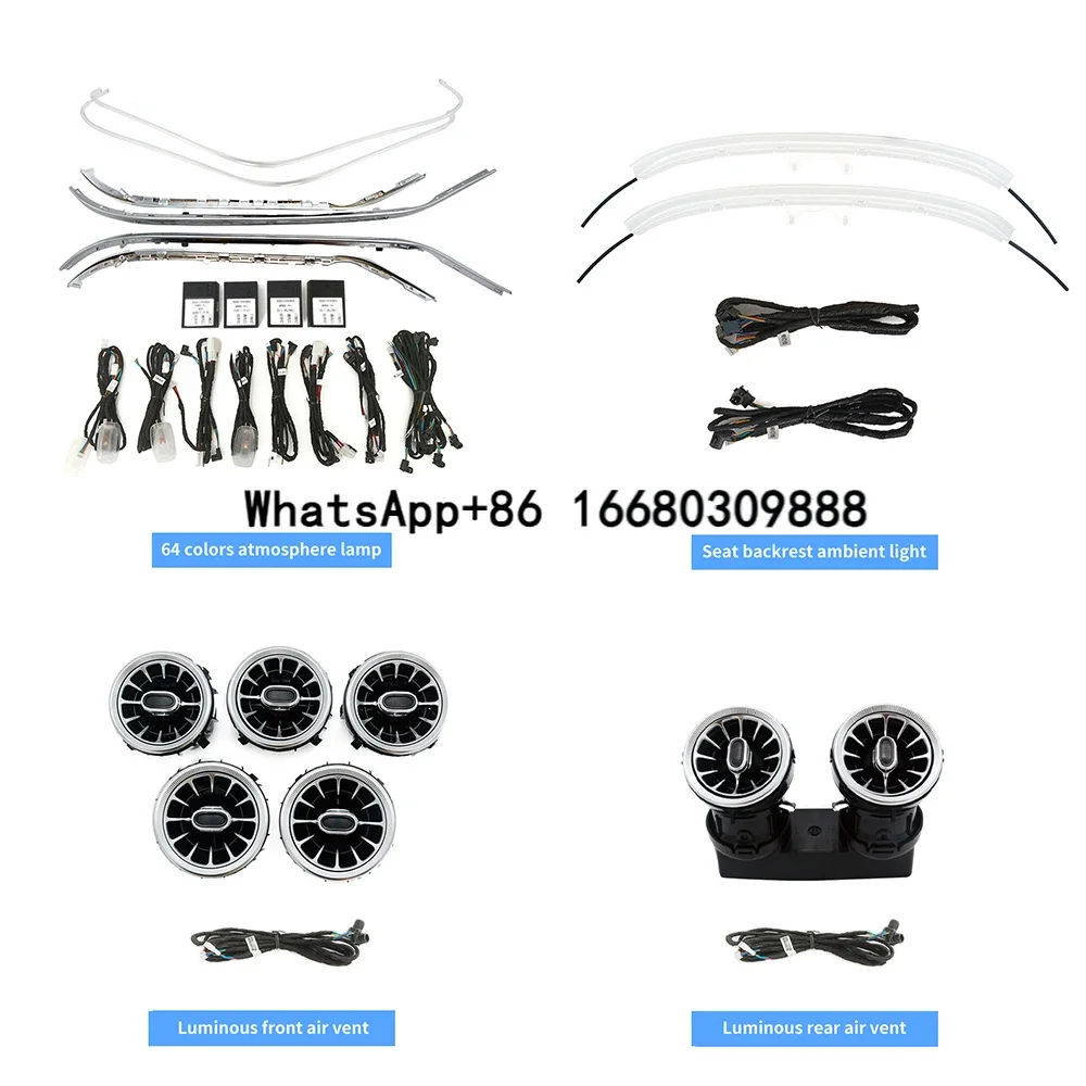 Car Lights 64 Colors LED Car Atmosphere lamp kits For Benz C Class W205 GLC Class X253 2015-2022 Car Interior Accessories
Car Lights 64 Colors LED Car Atmosphere lamp kits For Benz C Class W205 GLC Class X253 2015-2022 Car Interior Accessories