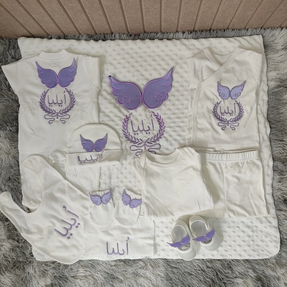 10Pcs Newborn Crawling Outfit Angel Wing Embroidery Cotton Soft Breathable Layette Set 0-6 Months Daily Wear
10Pcs Newborn Crawling Outfit Angel Wing Embroidery Cotton Soft Breathable Layette Set 0-6 Months Daily Wear