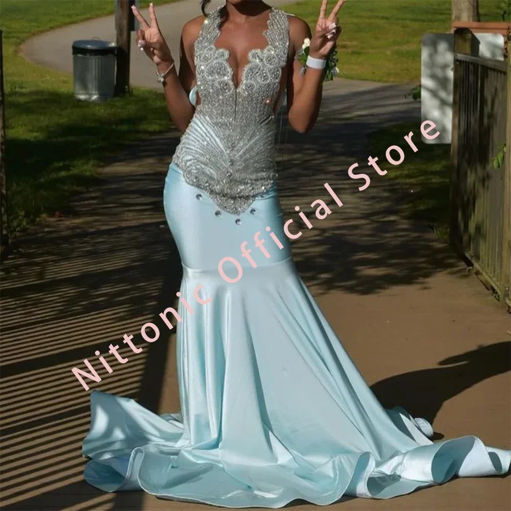 Luxury V-Neck Appliquins Sleeveless Mermaid Formal Evening Dresses Birthday Party Prom Gowns Customized
Luxury V-Neck Appliquins Sleeveless Mermaid Formal Evening Dresses Birthday Party Prom Gowns Customized