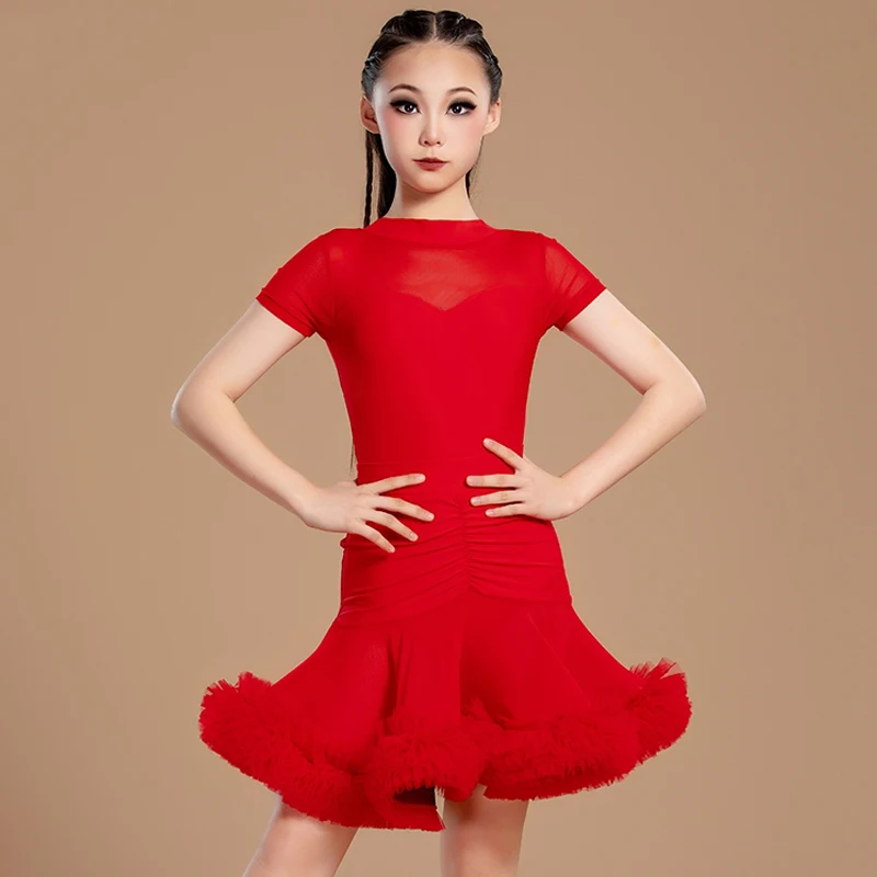 Girls Red Latin Dance Dress Women Summer Short Sleeves Practice Clothes Fluffy Skirt Cha Cha Rumba Dance Competition Dress 15704
Girls Red Latin Dance Dress Women Summer Short Sleeves Practice Clothes Fluffy Skirt Cha Cha Rumba Dance Competition Dress 15704