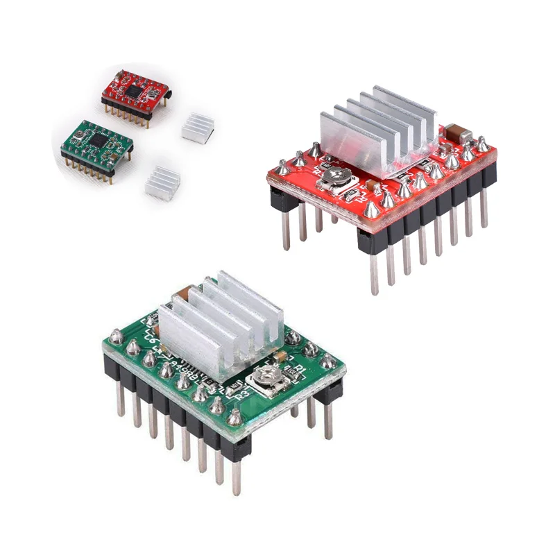 Модуль шагового двигателя A4988 StepStick с радиатором для 3D-принтера, контроллер Ramps 1,4
Модуль шагового двигателя A4988 StepStick с радиатором для 3D-принтера, контроллер Ramps 1,4