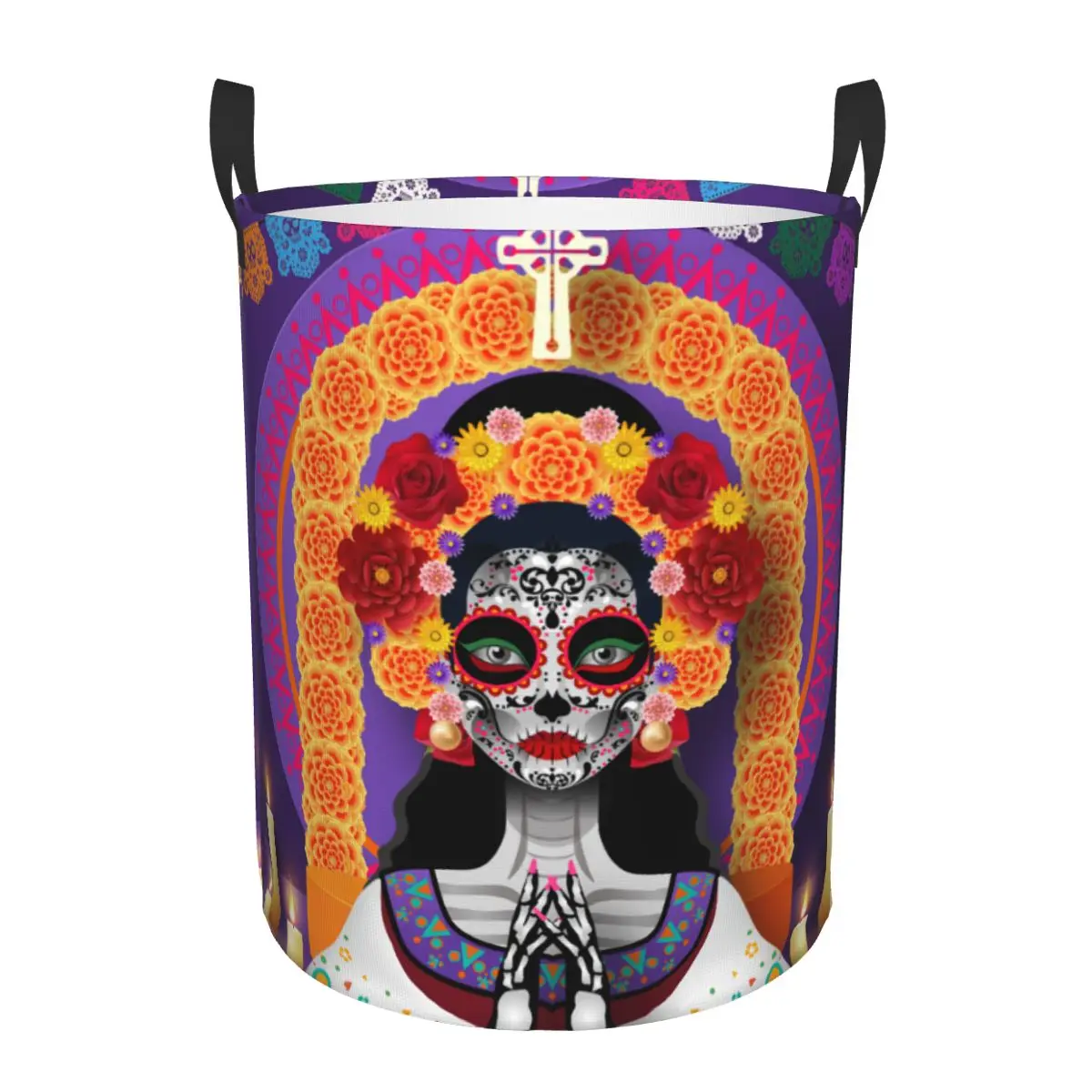 Sugar Skull Round Laundry Hamper Storage Basket Toys Clothes Organizer Bin for Home Bathroom Bedroom Dorm Nursery Decor
Sugar Skull Round Laundry Hamper Storage Basket Toys Clothes Organizer Bin for Home Bathroom Bedroom Dorm Nursery Decor