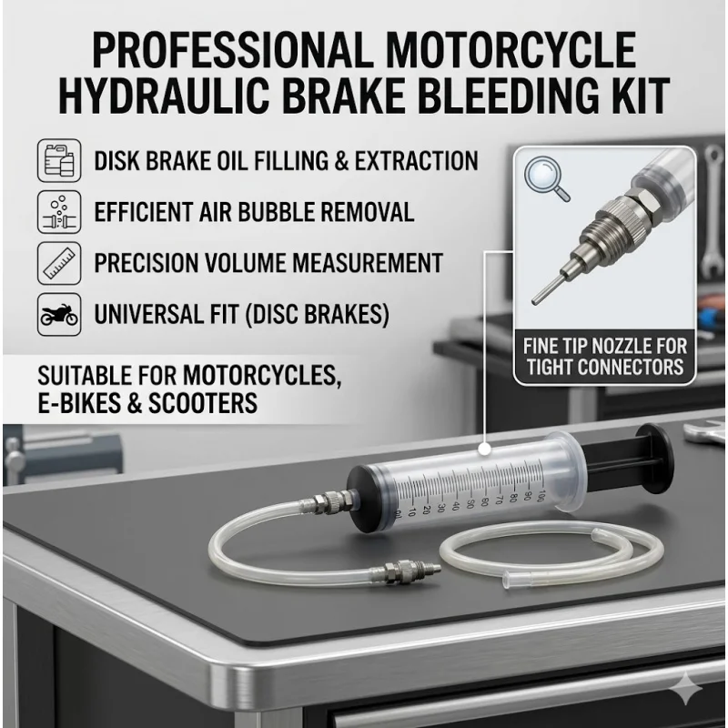 Universal Motorcycle Brake Bleed Kit Fluid Syringe Oil Injector
Universal Motorcycle Brake Bleed Kit Fluid Syringe Oil Injector