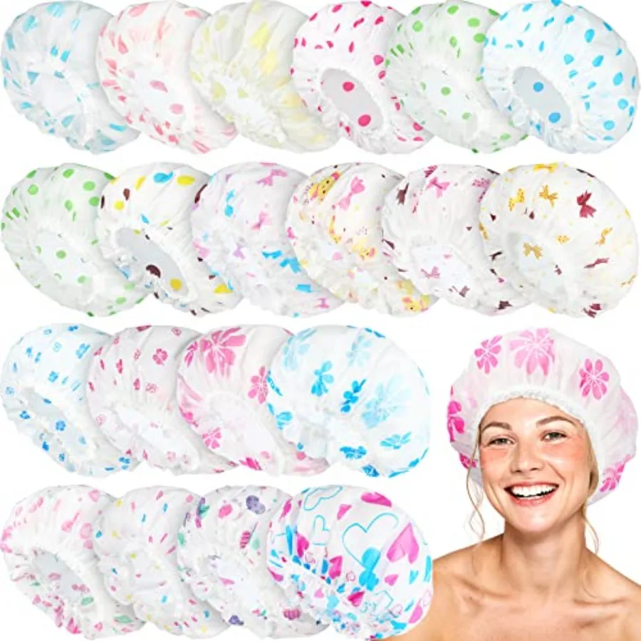20 Pcs Reusable Plastic Shower Caps for Women, Bulk Waterproof Shower Caps Bath Hair Bonnets with Elastic Band Assorted Colors
20 Pcs Reusable Plastic Shower Caps for Women, Bulk Waterproof Shower Caps Bath Hair Bonnets with Elastic Band Assorted Colors