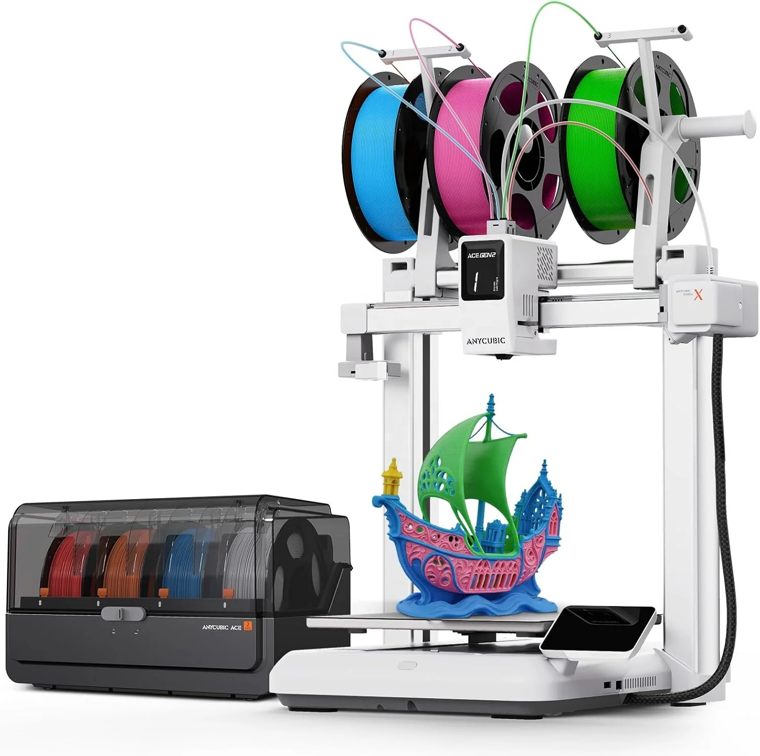Anycubic Kobra X Combo 3D Printer Native 7-Color Printing Auto-Leveling Fast Printing Multi-color FDM 3D Printer
Anycubic Kobra X Combo 3D Printer Native 7-Color Printing Auto-Leveling Fast Printing Multi-color FDM 3D Printer