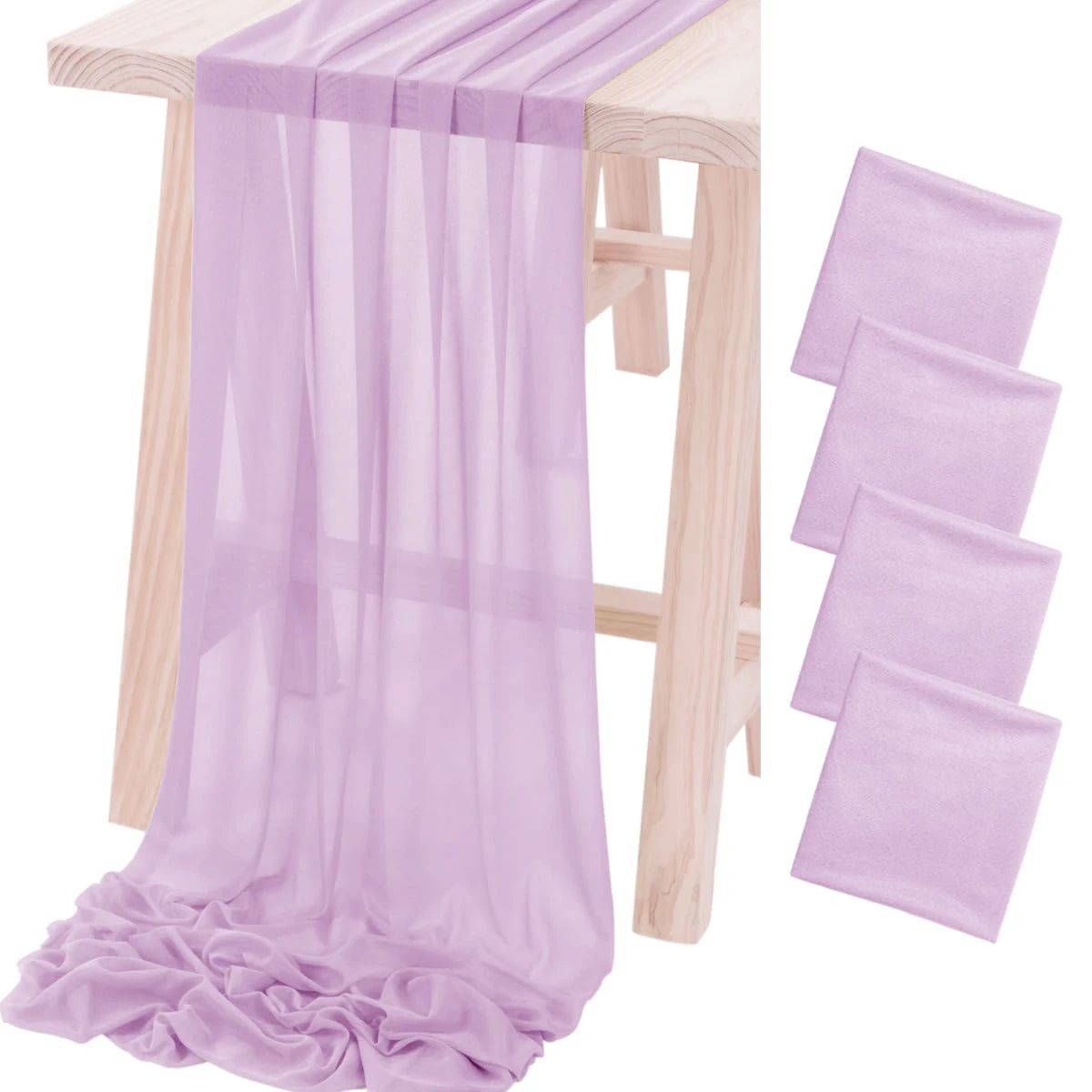 4PCS Purple Table Runner Chiffon Table Setting Semi-Sheer Dining Wedding Party Christmas Banquets Arches Cake Decor
4PCS Purple Table Runner Chiffon Table Setting Semi-Sheer Dining Wedding Party Christmas Banquets Arches Cake Decor