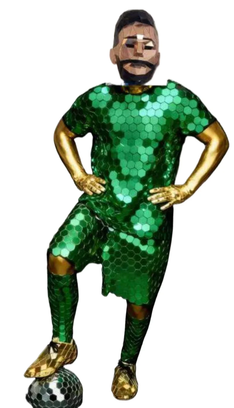 Mirror Outfit Football Theme Men's Blue Football Mirror Suit Party Performance Clothing Stage Show Tshirt Top Celebrate Costumes
Mirror Outfit Football Theme Men's Blue Football Mirror Suit Party Performance Clothing Stage Show Tshirt Top Celebrate Costumes