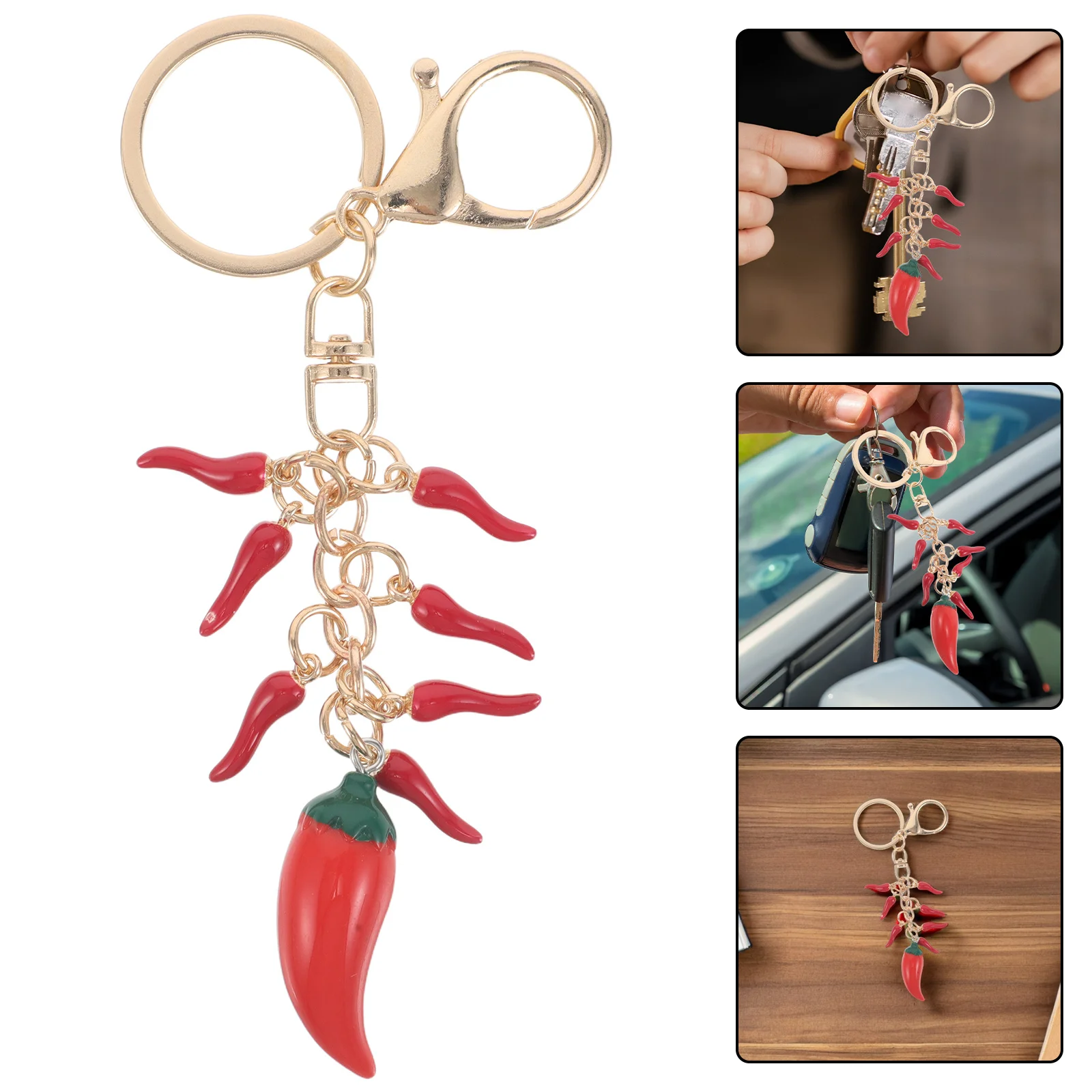 2Pcs Mini Chili Pepper Keychain Simulated Food Pendant - Bright Red Backpack Purse Charm for Women Girls - Cute Vegetable
2Pcs Mini Chili Pepper Keychain Simulated Food Pendant - Bright Red Backpack Purse Charm for Women Girls - Cute Vegetable