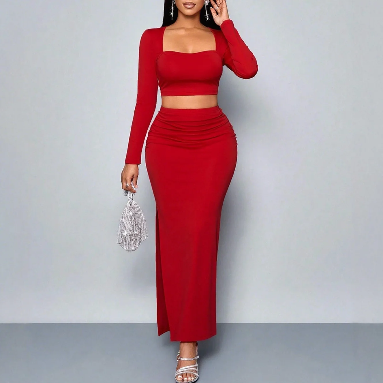 Mia Muse Boutique женские комплекты осенние однотонные с длинными рукавами и квадратным вырезом с высокой талией юбки офисные женские комплекты
Mia Muse Boutique женские комплекты осенние однотонные с длинными рукавами и квадратным вырезом с высокой талией юбки офисные женские комплекты