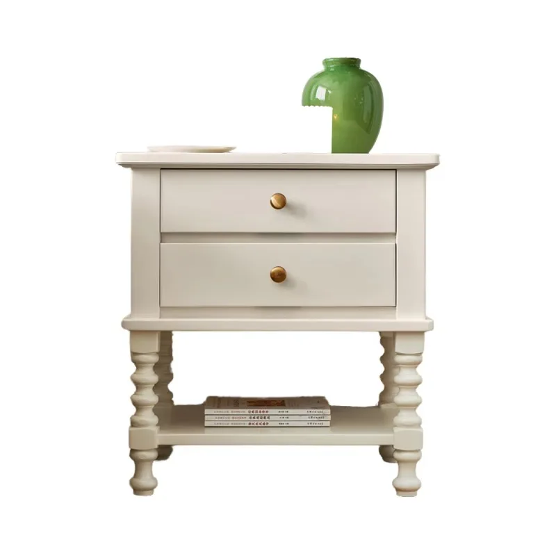 French Modern Solid Wood Double Drawer Storage Bedroom Furniture Bedside Table
French Modern Solid Wood Double Drawer Storage Bedroom Furniture Bedside Table