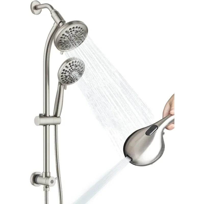 High Pressure Handheld/Rain 82-mode 3-way Shower Head Combo with 25.75" Adjustable Drill-free Stainless Steel Slide Bar, Pet
High Pressure Handheld/Rain 82-mode 3-way Shower Head Combo with 25.75" Adjustable Drill-free Stainless Steel Slide Bar, Pet