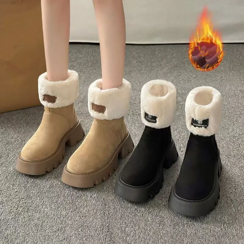 2026 Snow Boots Add Stylish Platform Soles Plus Fleece Warm Personality Simple Fully Matched Non-slip Cotton Shoes
2026 Snow Boots Add Stylish Platform Soles Plus Fleece Warm Personality Simple Fully Matched Non-slip Cotton Shoes
