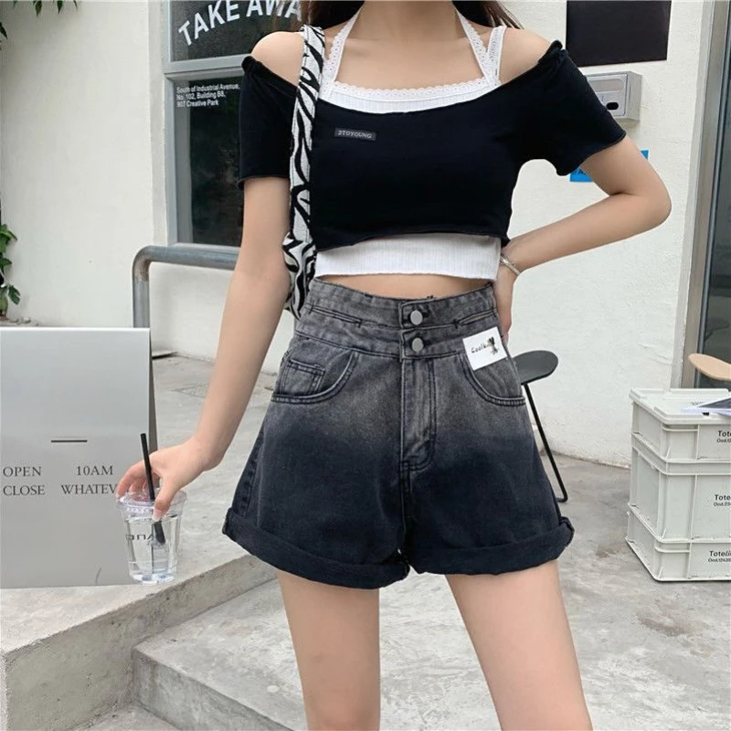 Classic Gradient Color Wide Legs Female Short Jeans Pants Summer New In Vintage Fashion Youthful Women's High Waist Denim Shorts
Classic Gradient Color Wide Legs Female Short Jeans Pants Summer New In Vintage Fashion Youthful Women's High Waist Denim Shorts