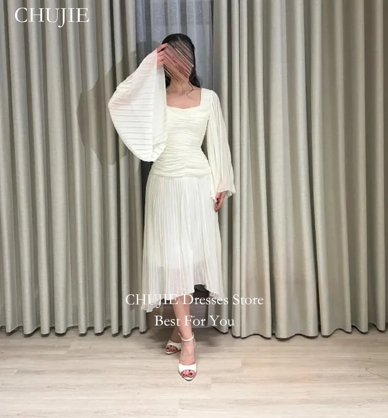Ivory Pleat Chiffon Wedding Dress Vestido de novia Свадебное платье A Line Tea Length Sleeves Plus Size Bridal Gowns Customized
Ivory Pleat Chiffon Wedding Dress Vestido de novia Свадебное платье A Line Tea Length Sleeves Plus Size Bridal Gowns Customized