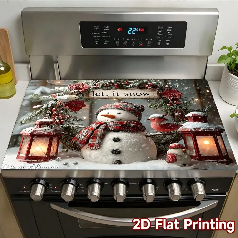 1pc Christmas Stove Cover Mat - Snowman/Wreath/Plaid/Cardinals, 100% Polyester, For Kitchen Decor/Dish Drying
1pc Christmas Stove Cover Mat - Snowman/Wreath/Plaid/Cardinals, 100% Polyester, For Kitchen Decor/Dish Drying