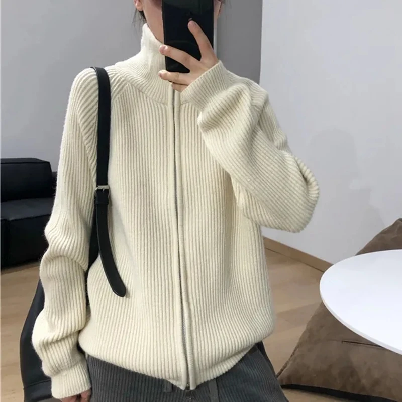 Gidyq Winter Women Warm Sweater Korean Fashion Double Zip Loose Cardigan Knitted Coats Female Casual All Match Streetwear Jacket
Gidyq Winter Women Warm Sweater Korean Fashion Double Zip Loose Cardigan Knitted Coats Female Casual All Match Streetwear Jacket
