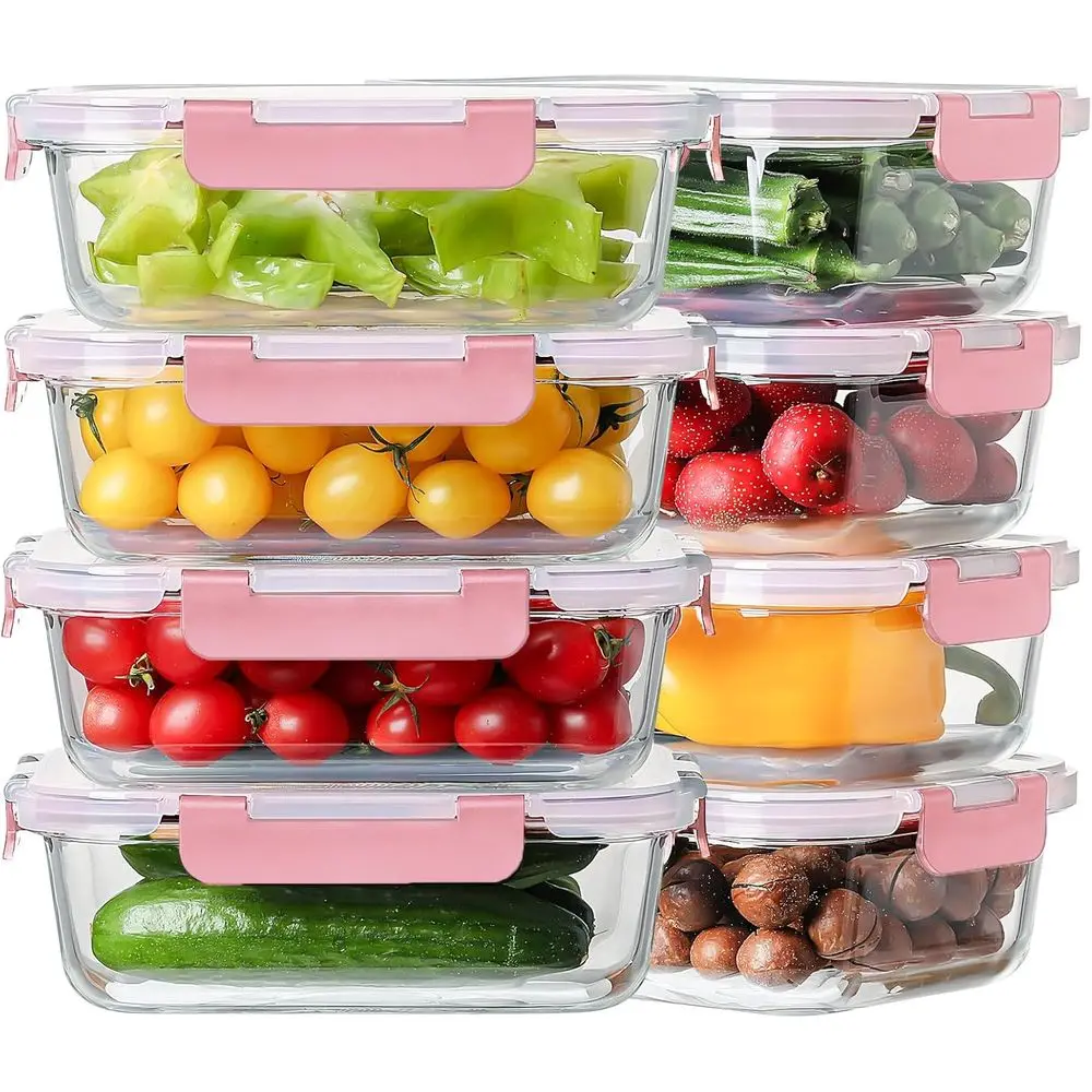 8-Piece 36oz Large Glass Meal Prep Containers with Leak-Proof Lids, Airtight Glass Food Storage, Oven and Dishwasher Safe - Pink
8-Piece 36oz Large Glass Meal Prep Containers with Leak-Proof Lids, Airtight Glass Food Storage, Oven and Dishwasher Safe - Pink