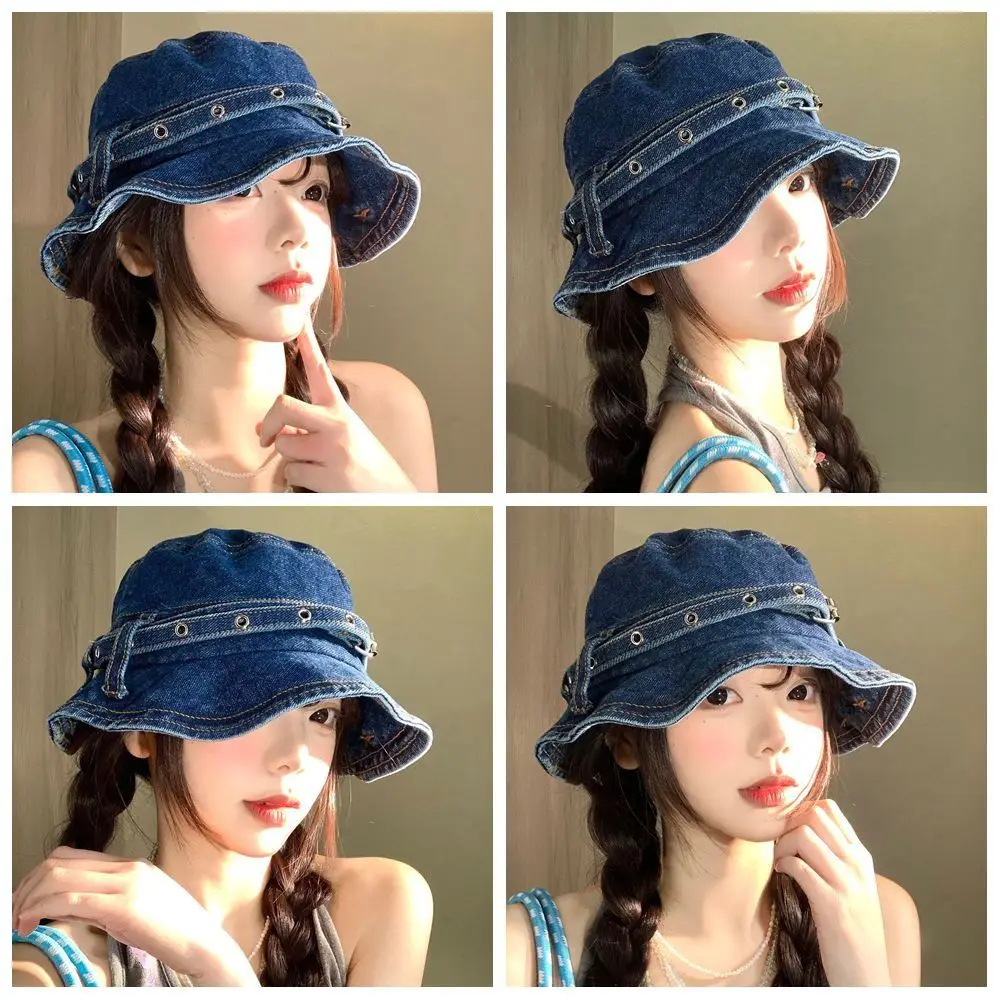 New Retro Style Wash Denim Bucket Hats Belt Design Versatile Design Belt Design Caps Wash Denim Sun Protection Basin Caps
New Retro Style Wash Denim Bucket Hats Belt Design Versatile Design Belt Design Caps Wash Denim Sun Protection Basin Caps