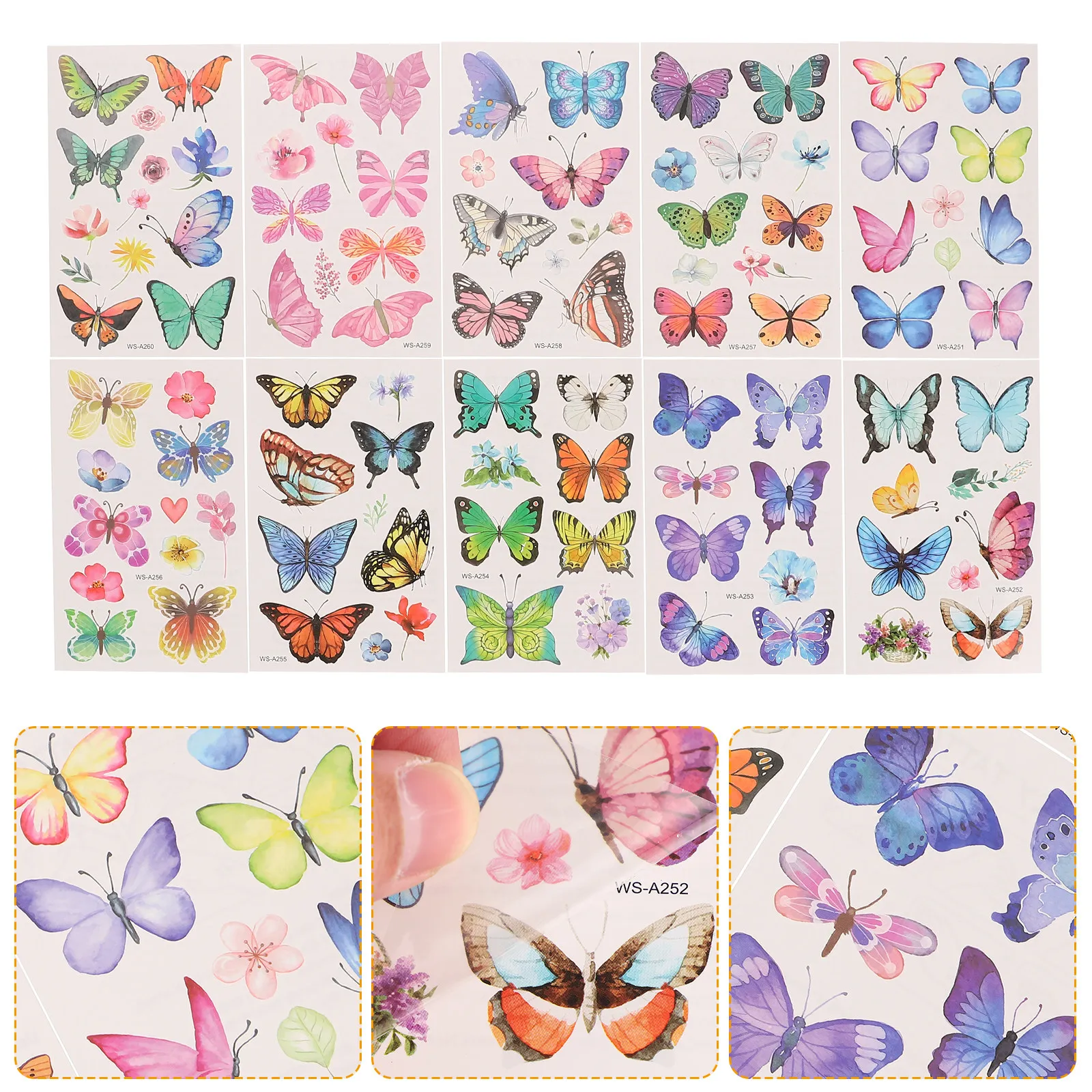 10 Sheets Waterproof Temporary Tattoos Stickers Kids Body Decals Butterfly Themed Long Lasting Safe Practical Face Body
10 Sheets Waterproof Temporary Tattoos Stickers Kids Body Decals Butterfly Themed Long Lasting Safe Practical Face Body