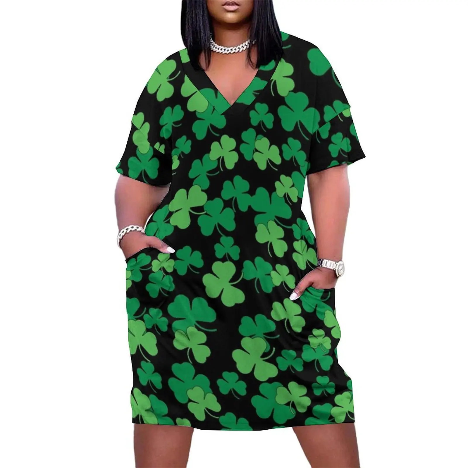 St. Patricks day clover pattern Loose Pocket Dress Dresses for wedding party Dresses women's evening dresses
St. Patricks day clover pattern Loose Pocket Dress Dresses for wedding party Dresses women's evening dresses