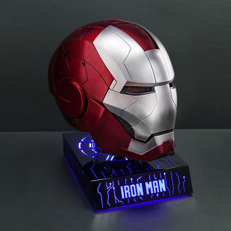 Электрический шлем Marvel Железный человек Mk5, 1:1, разные детали, открывающийся и закрывающийся шлем, модель глаз с голосовым управлением, игрушка для косплея для взрослых
Электрический шлем Marvel Железный человек Mk5, 1:1, разные детали, открывающийся и закрывающийся шлем, модель глаз с голосовым управлением, игрушка для косплея для взрослых