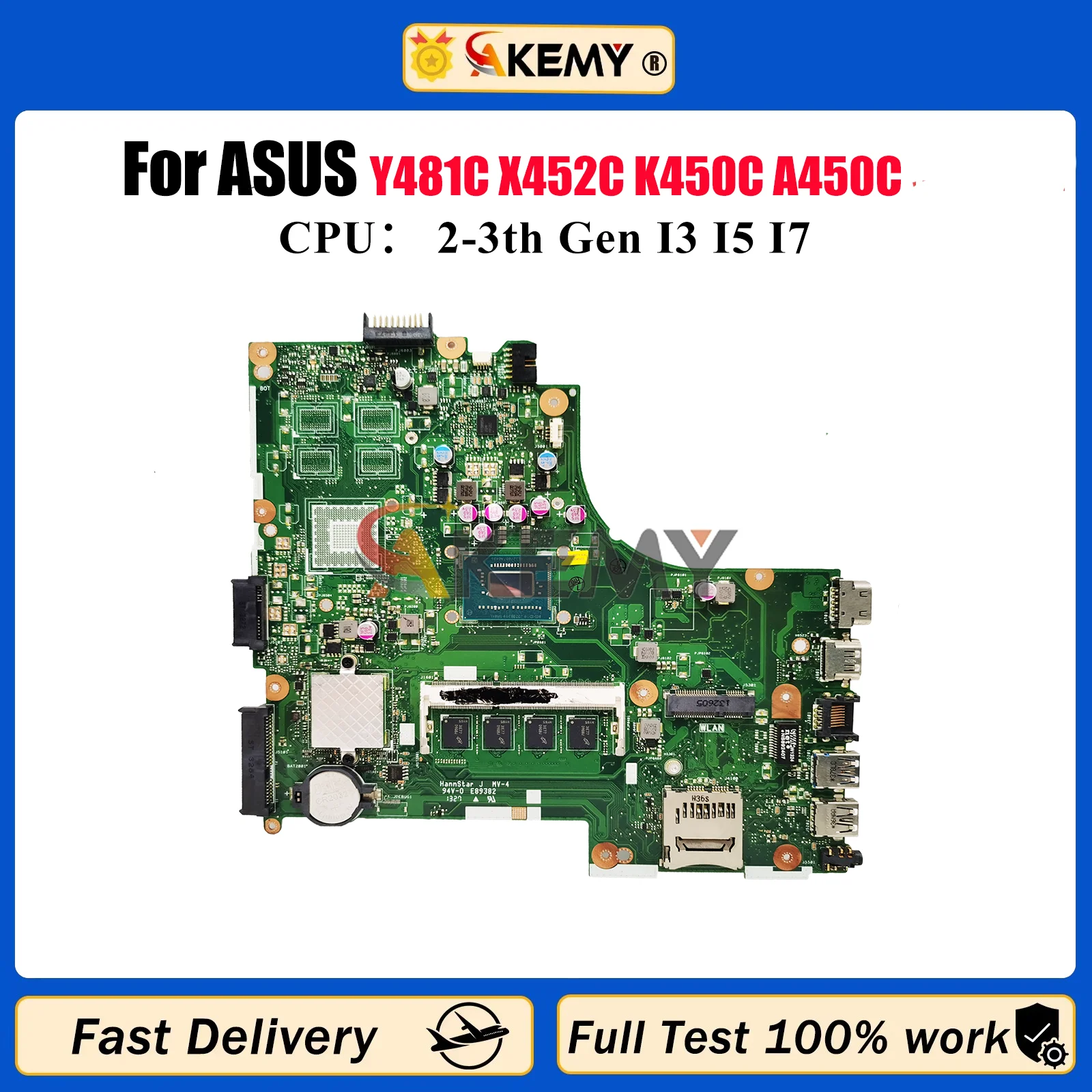X450CA Laptop Motherboard For ASUS VivoBook X450C Y481C X452C K450C A450C X450CL X450CC X450CP Mainboard With I3 I5 I7 CPU stk
X450CA Laptop Motherboard For ASUS VivoBook X450C Y481C X452C K450C A450C X450CL X450CC X450CP Mainboard With I3 I5 I7 CPU stk