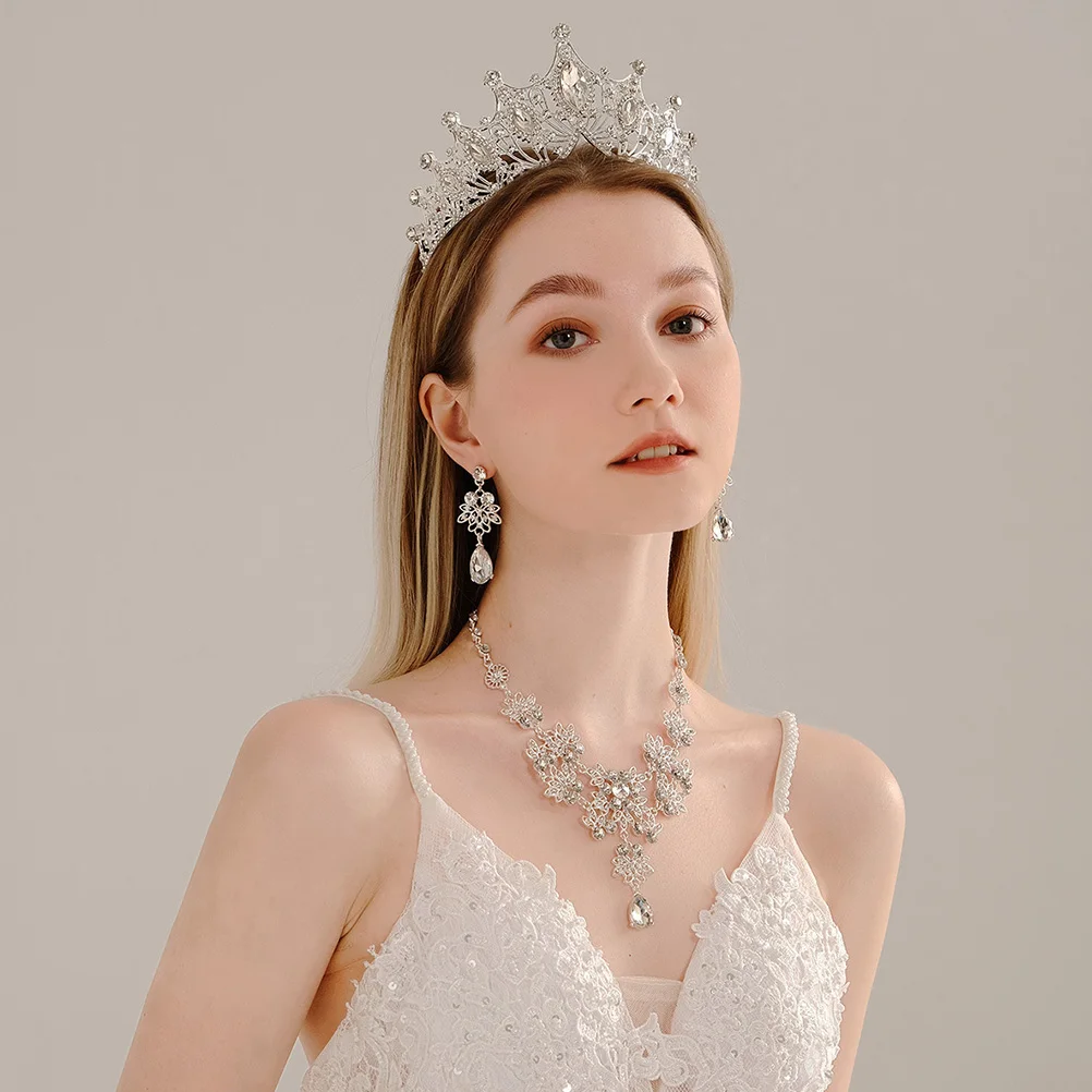 The Crown Necklace Earring Wedding Jewellery for Women Tiaras and Crowns Dress Earrings Brides Silver Dinner Party
The Crown Necklace Earring Wedding Jewellery for Women Tiaras and Crowns Dress Earrings Brides Silver Dinner Party
