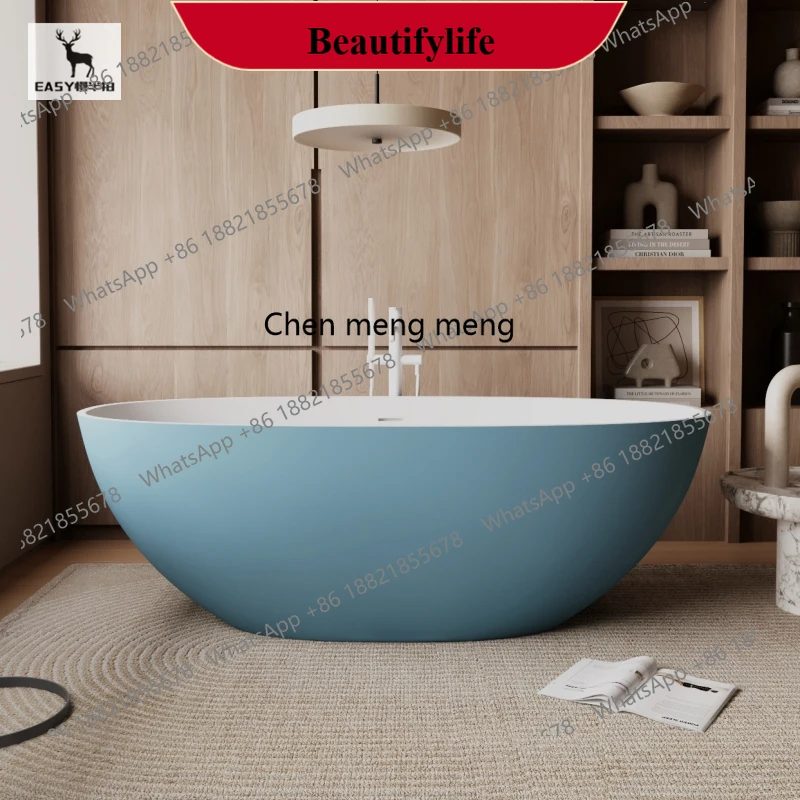 Two-color blue bathtub artificial stone freestanding bathroom hotel double large capacity matte
Two-color blue bathtub artificial stone freestanding bathroom hotel double large capacity matte