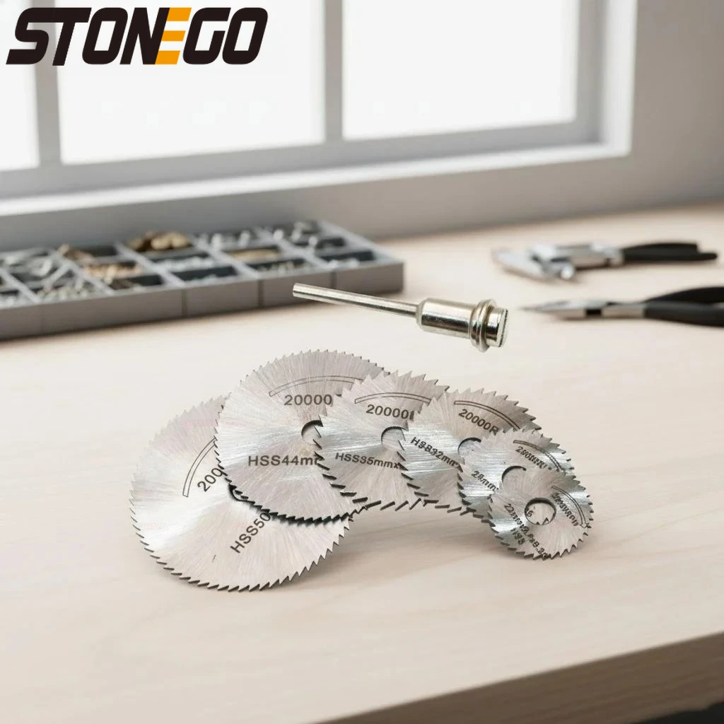 7Pcs High Speed Steel Saw Blade Set 22mm to 50mm Diameter with Mandrels 32mm 60mm Shank for Rotary Tool
7Pcs High Speed Steel Saw Blade Set 22mm to 50mm Diameter with Mandrels 32mm 60mm Shank for Rotary Tool