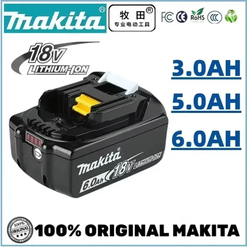 100% оригинальная аккумуляторная батарея для электроинструмента Makita, сменный светодиодный литий-ионный аккумулятор, 6,0 Ач, 18 В BL1860B BL1860 BL1850 BL1840 BL1830
100% оригинальная аккумуляторная батарея для электроинструмента Makita, сменный светодиодный литий-ионный аккумулятор, 6,0 Ач, 18 В BL1860B BL1860 BL1850 BL1840 BL1830
