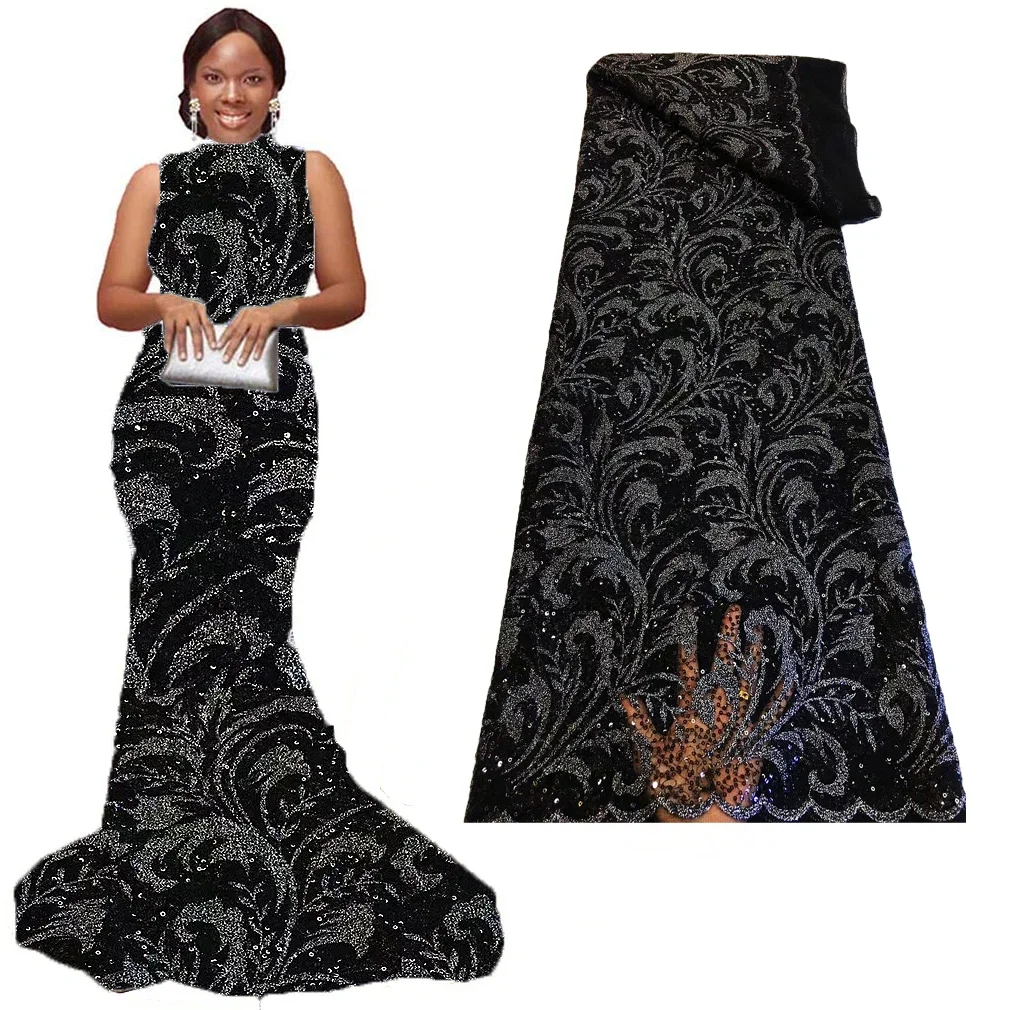Black African Lace Fabric with Sequin Red French Tulle Mesh Net Fabric for Sewing Nigerian Women Wedding Party Dresses 5yards
Black African Lace Fabric with Sequin Red French Tulle Mesh Net Fabric for Sewing Nigerian Women Wedding Party Dresses 5yards