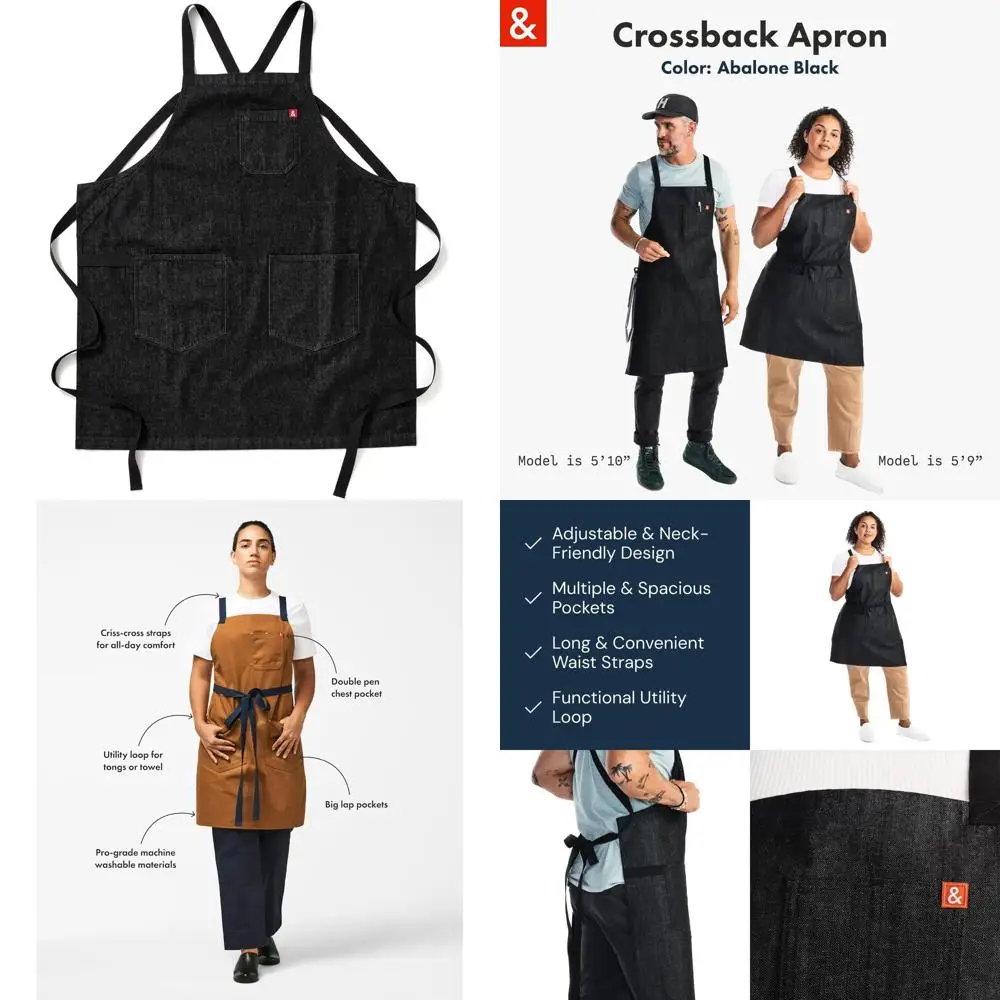 Джинсовый фартук шеф-повара с карманами — 100% хлопок, 8 унций, черный ушко
Джинсовый фартук шеф-повара с карманами — 100% хлопок, 8 унций, черный ушко