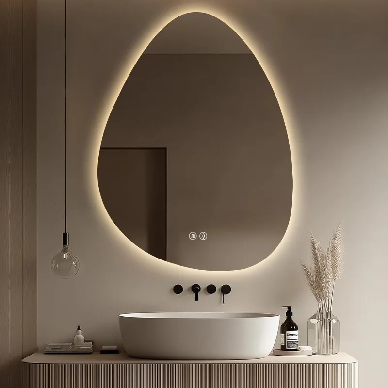 LED Mirror with Lights 24x32”, Stepless Dimmable Irregular LED Mirror with 3 Colors, Anti-Fog, Memory, Al-Alloy Lampsha
LED Mirror with Lights 24x32”, Stepless Dimmable Irregular LED Mirror with 3 Colors, Anti-Fog, Memory, Al-Alloy Lampsha