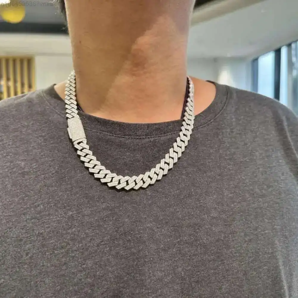 Hop Iced Out Vvs Moissanite Miami Gold Cuban Link Chain Solid 925 Sterling Silver 12mm Cuban Chain for Men
Hop Iced Out Vvs Moissanite Miami Gold Cuban Link Chain Solid 925 Sterling Silver 12mm Cuban Chain for Men