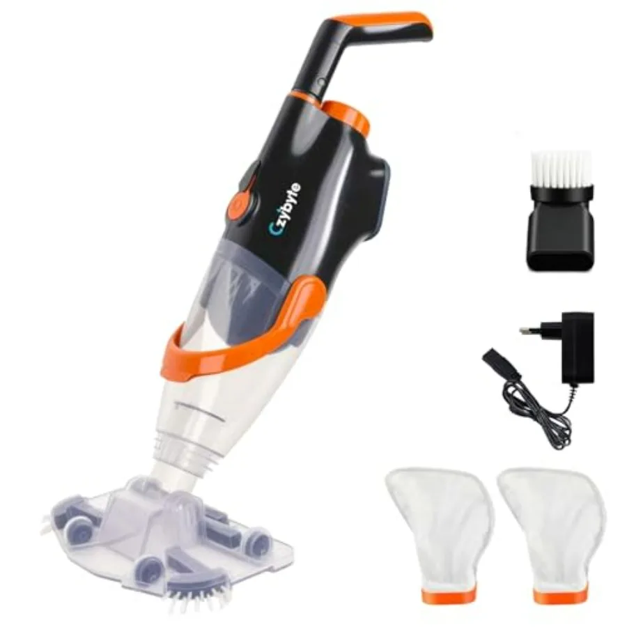 Handheld Pool Vacuum Cleaner for above ground/inground pools, spas and hot tubs: rechargeable, strong suction, 1 H runtime, ora
Handheld Pool Vacuum Cleaner for above ground/inground pools, spas and hot tubs: rechargeable, strong suction, 1 H runtime, ora