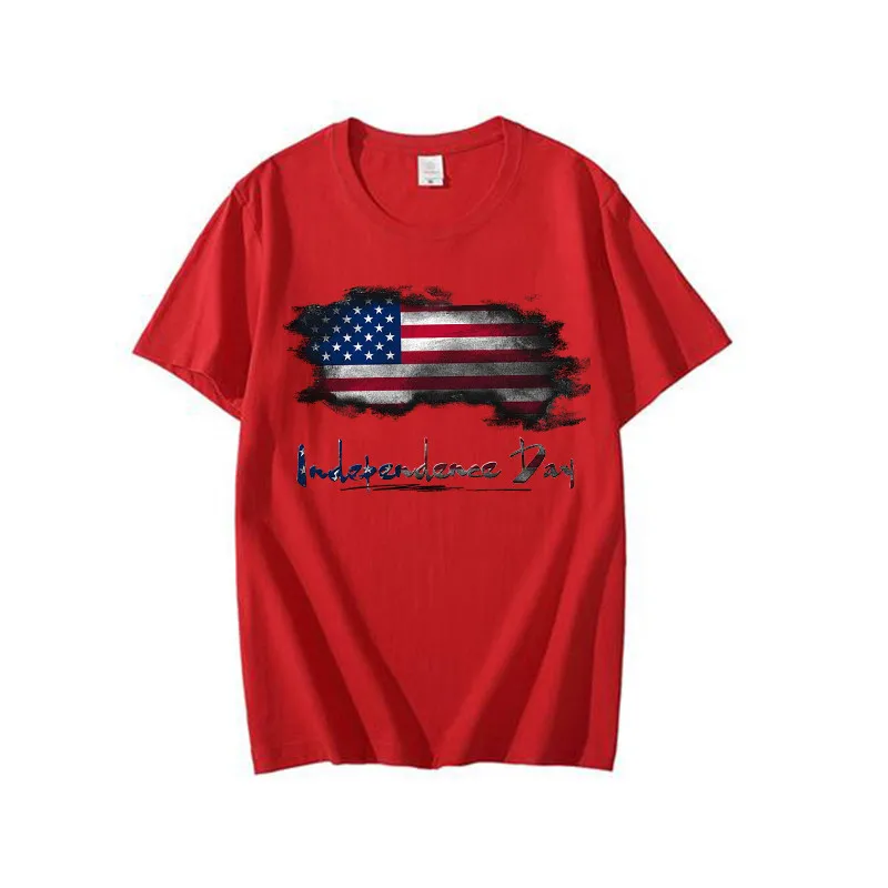 American Independence Day women's short-sleeved T-shirt solid color round collar letter pattern
American Independence Day women's short-sleeved T-shirt solid color round collar letter pattern