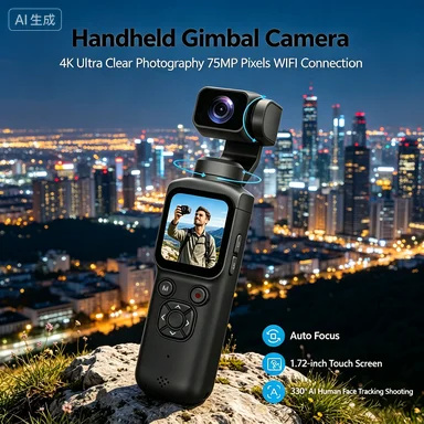 4K 30FPS Handheld Gimbal Camera with 330° AI Tracking, 75MP Pocket Digital Camera for Vlogging & Live Streaming for Iphone
4K 30FPS Handheld Gimbal Camera with 330° AI Tracking, 75MP Pocket Digital Camera for Vlogging & Live Streaming for Iphone