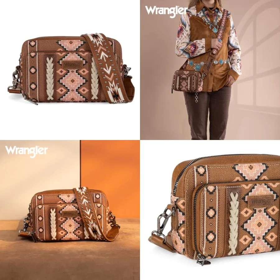 Wrangler Crossbody Bag for Women Boho Aztec Small Multi Pocket Crossover Purse
Wrangler Crossbody Bag for Women Boho Aztec Small Multi Pocket Crossover Purse