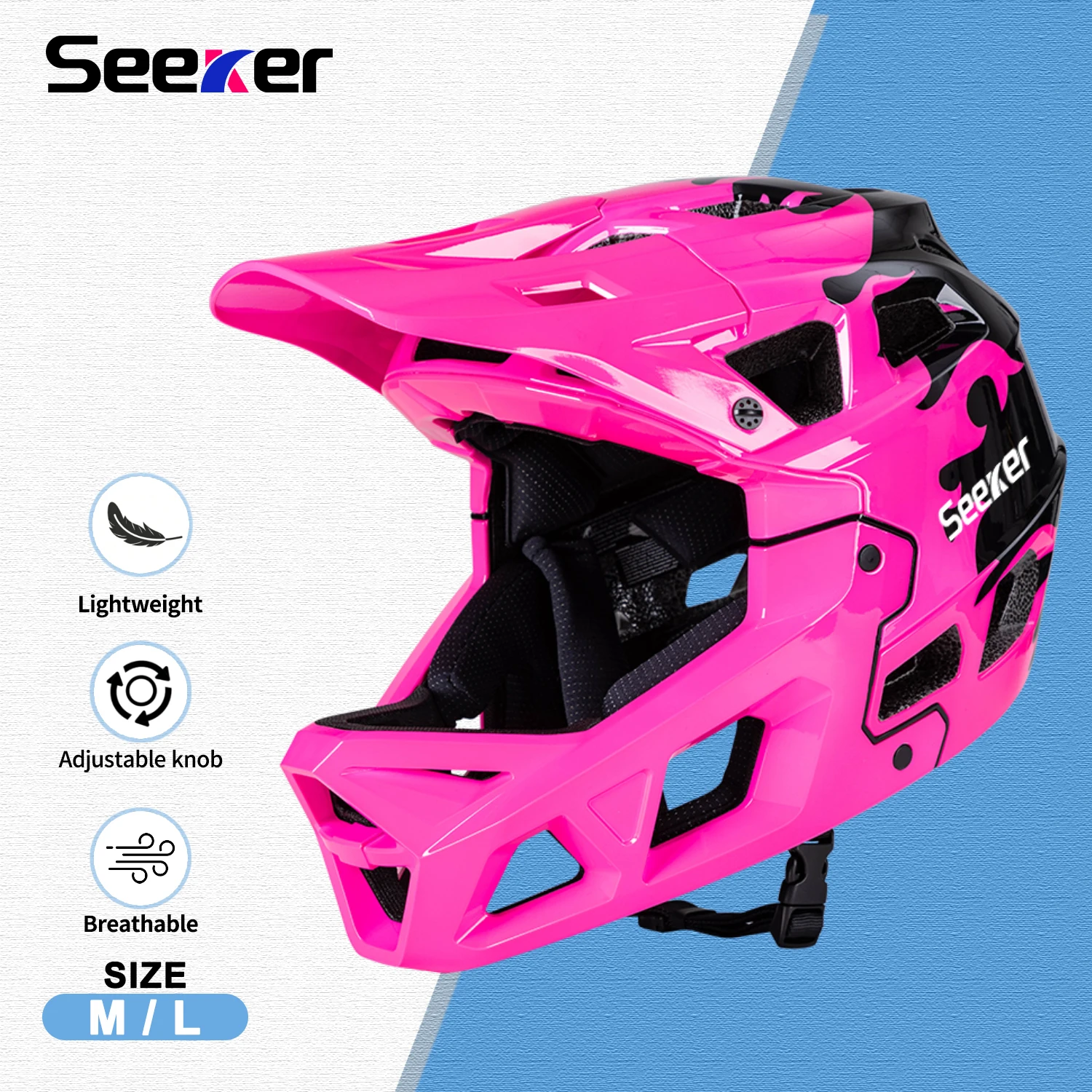 UMUSEEKER bicycle off-road full-face helmet with ventilation and breathable design mountain bike riding downhill protective helm
UMUSEEKER bicycle off-road full-face helmet with ventilation and breathable design mountain bike riding downhill protective helm