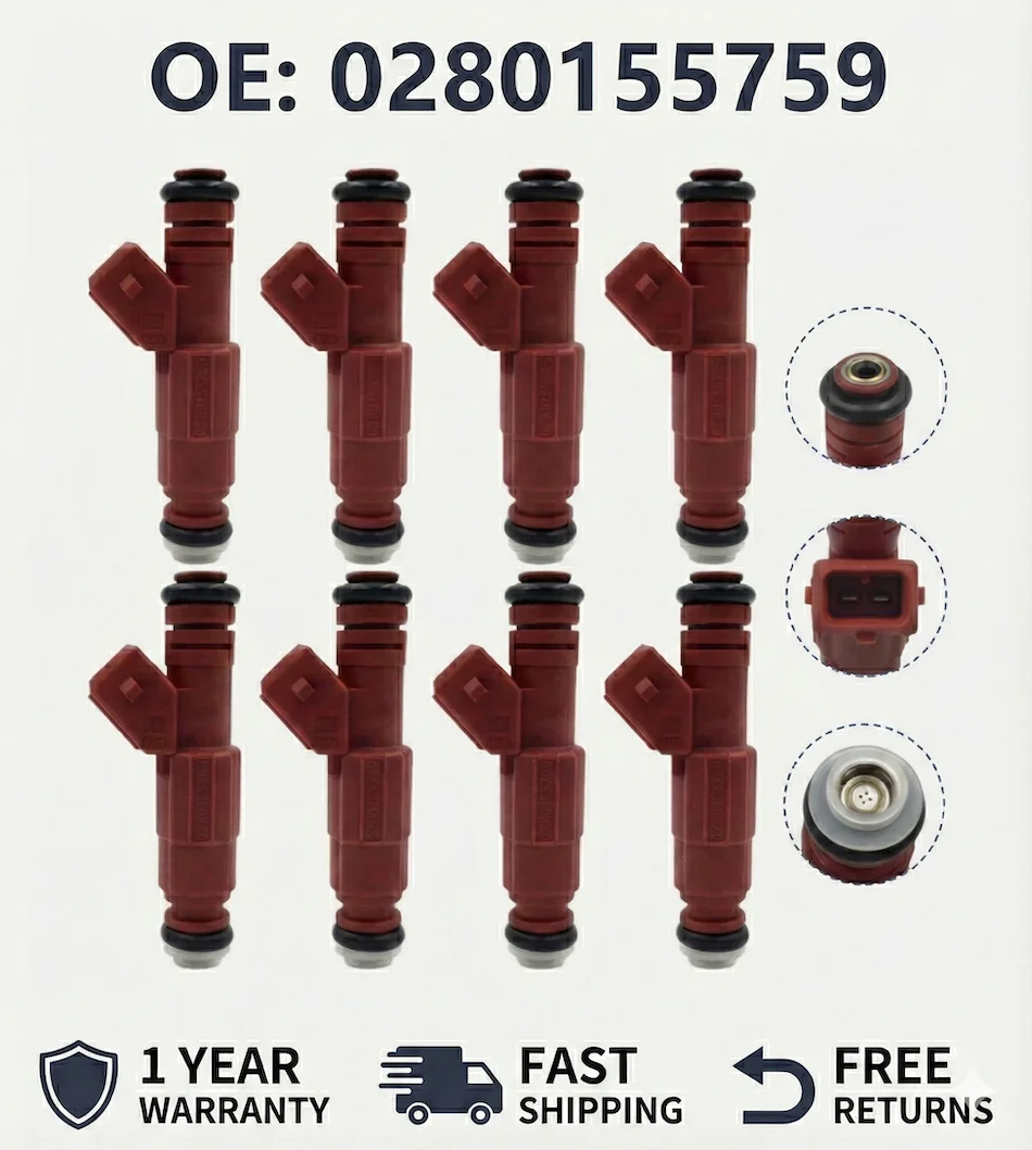 8 Remanufactured Fuel Injectors 30lb 0280155759 For Ford Mustang GT Cobra Camaro
8 Remanufactured Fuel Injectors 30lb 0280155759 For Ford Mustang GT Cobra Camaro