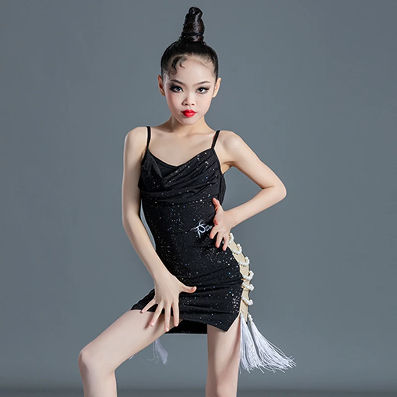 2022 Latin Dance Dress Girls Summer Latin Competition Dress Seuqin Pearl Tassel Performance Costume Kids Dress Stage Wear BL8008
2022 Latin Dance Dress Girls Summer Latin Competition Dress Seuqin Pearl Tassel Performance Costume Kids Dress Stage Wear BL8008