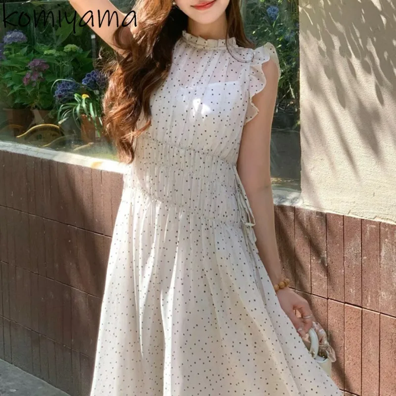 Японское платье-туника в горошек с летающими рукавами, Vestidos Mujer, воротник-стойка, Vestido, 2024, женские платья, летние халаты трапециевидной формы с высокой талией
Японское платье-туника в горошек с летающими рукавами, Vestidos Mujer, воротник-стойка, Vestido, 2024, женские платья, летние халаты трапециевидной формы с высокой талией