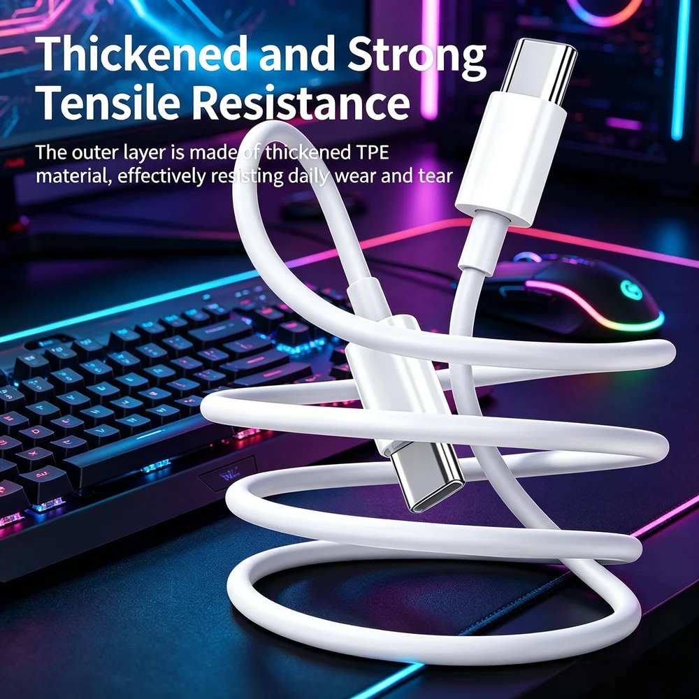 USB-C to USB-C 2M 1Pack Fast Charging Cable, Dual Type-C Interface Data Cable for Phone Tablet Car Charging Sync
USB-C to USB-C 2M 1Pack Fast Charging Cable, Dual Type-C Interface Data Cable for Phone Tablet Car Charging Sync