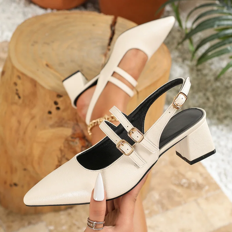 Pointed Toe Women's Sandals, New Summer Mary Jane High Heels, Spring and Autumn Chunky Heels
Pointed Toe Women's Sandals, New Summer Mary Jane High Heels, Spring and Autumn Chunky Heels