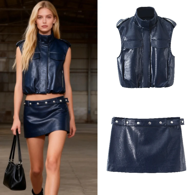 Комплект: модный жилет из искусственной кожи с пряжкой и мини-юбка с заклепками, новинка весны 2026 года
Комплект: модный жилет из искусственной кожи с пряжкой и мини-юбка с заклепками, новинка весны 2026 года